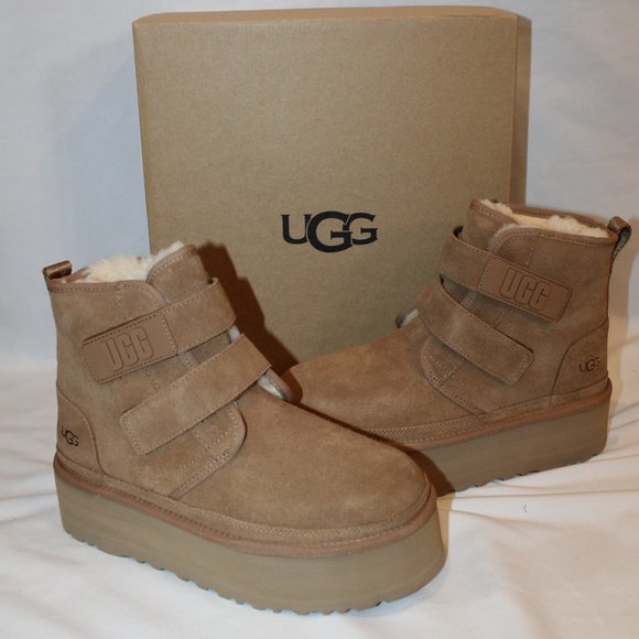 UGG Shoes - NIB UGG WOMEN'S PLATFORM CHESTNUT SUEDE SHEARLING LINED ANKLE BOOTS